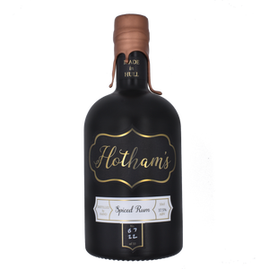 New Hotham's Spiced Rum. Rose gold wax dip, black bottle