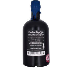 Hotham's London Dry gin, vodka, rum, spirits, blue, wax sealed, back label